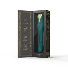 Смарт вибратор-пульсатор с кристаллом Swarovski, бирюзовый Zalo King Turquoise Green