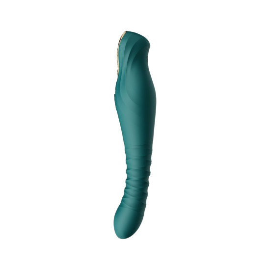 Смарт вибратор-пульсатор с кристаллом Swarovski, бирюзовый Zalo King Turquoise Green