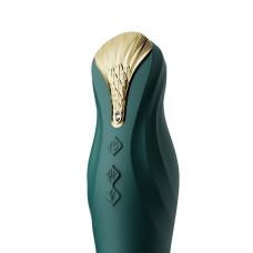 Смарт вибратор-пульсатор с кристаллом Swarovski, бирюзовый Zalo King Turquoise Green
