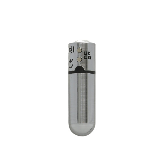 Вібропуля з брелоком і чохлом, довжина 6,35 см, срібна PowerBullet First-Class Bullet 2.5» Silver