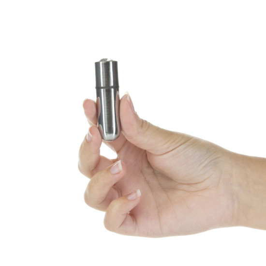 Вібропуля з брелоком і чохлом, довжина 6,35 см, срібна PowerBullet First-Class Bullet 2.5» Silver