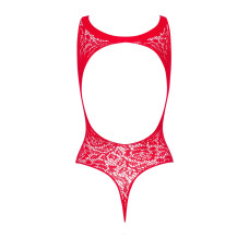 Ажурный бодистокинг с эффектом шнуровки, красный Obsessive B120 Teddy Red, S/M/L
