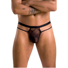 Мужские прозрачные стринги из сетки, черные Passion 029 Thong Collin Black, L/XL