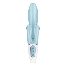 Вібратор-кролик з подвійним відростком і 3 потужними моторами, синій Satisfyer Touch Me Blue