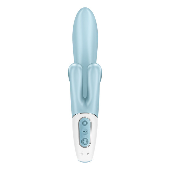 Вибратор-кролик с двойным отростком и 3 мощными моторами, синий Satisfyer Touch Me Blue