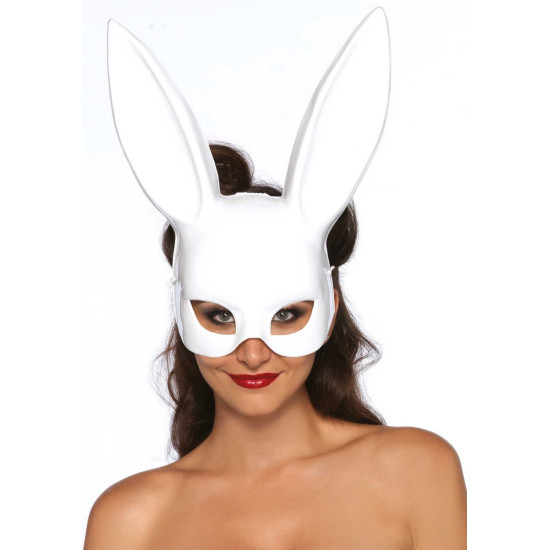 Маска кролика с длинными ушками на резинке, белая Leg Avenue Masquerade Rabbit Mask, White