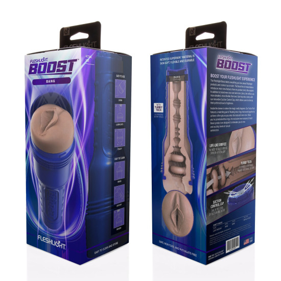 Мастурбатор-вагіна з плаваючими кільцями Turbo Tech Fleshlight Boost Boost Bang Light Medium Flesh