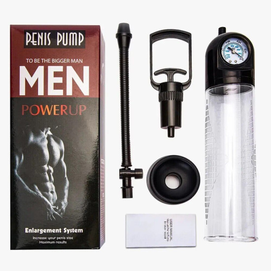 Вакуумна помпа зі стрілочним манометром і ручним насосом Men Powerup Pump