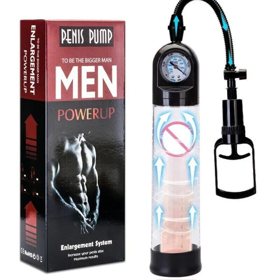 Вакуумна помпа зі стрілочним манометром і ручним насосом Men Powerup Pump