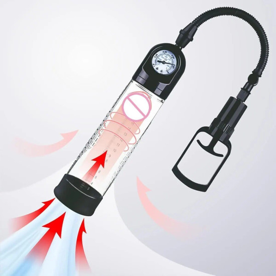 Вакуумна помпа зі стрілочним манометром і ручним насосом Men Powerup Pump