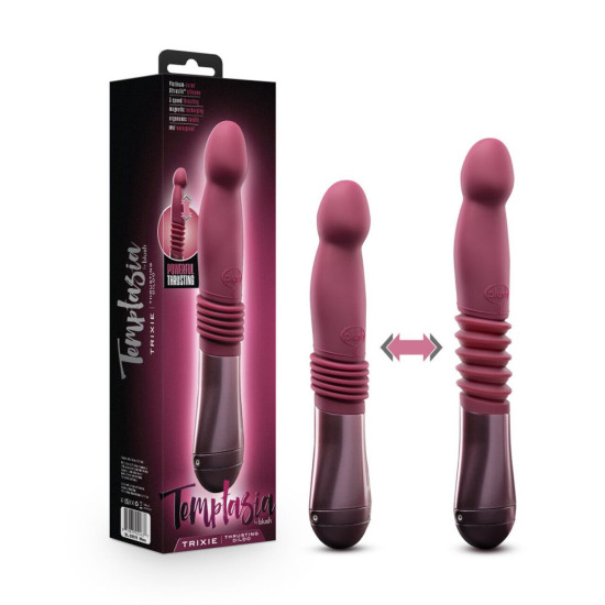 Пульсатор с рельефной поверхностью, красный Temptasia by Blush Trixie Thrusting Dildo Wine Red