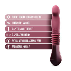 Пульсатор с рельефной поверхностью, красный Temptasia by Blush Trixie Thrusting Dildo Wine Red