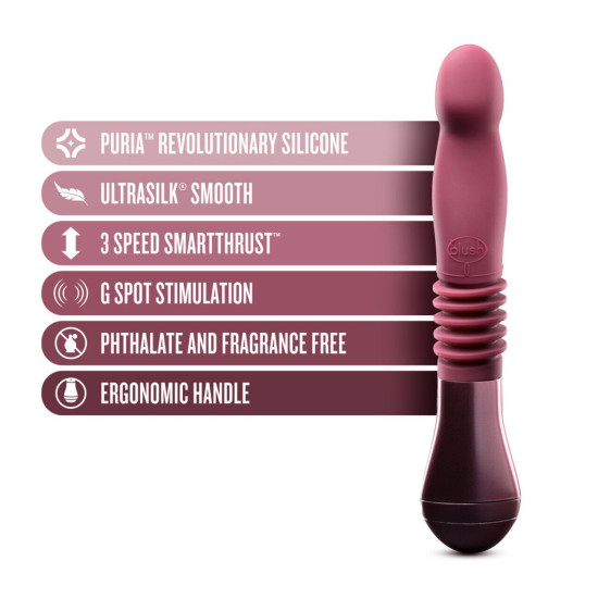 Пульсатор с рельефной поверхностью, красный Temptasia by Blush Trixie Thrusting Dildo Wine Red