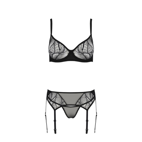Комплект, чёрный Passion LEAFA SET black, L/XL