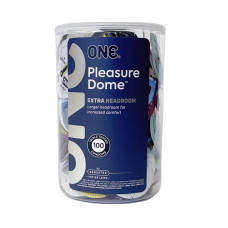 Набор презервативов с расширенной головкой, в тубусе ONE Pleasure Dome, 100 шт