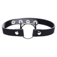 Чокер з кільцем, чорний Master Series Kinky Kitty Ring Slim Choker Black