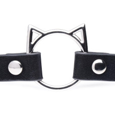 Чокер з кільцем, чорний Master Series Kinky Kitty Ring Slim Choker Black