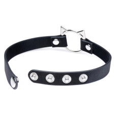 Чокер з кільцем, чорний Master Series Kinky Kitty Ring Slim Choker Black