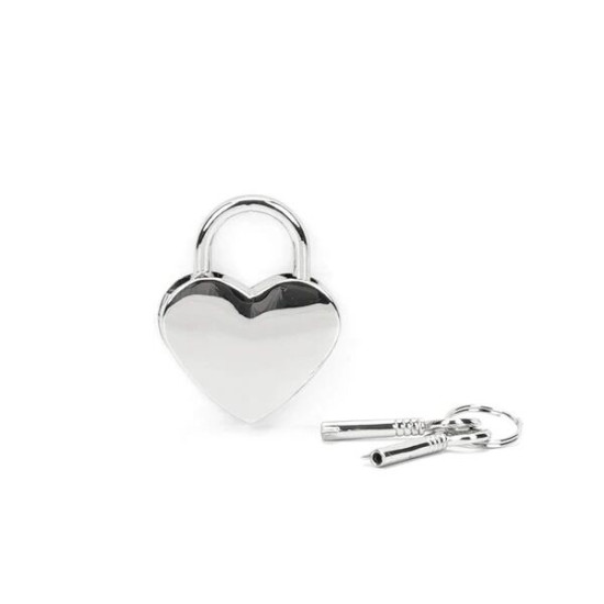 Замочек для кейса с секс-игрушками в форме сердца, серебристый Liebe Seele Heart Shape Padlock Silver (2 шт)