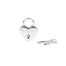 Замочек для кейса с секс-игрушками в форме сердца, серебристый Liebe Seele Heart Shape Padlock Silver (2 шт)