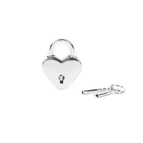 Замочек для кейса с секс-игрушками в форме сердца, серебристый Liebe Seele Heart Shape Padlock Silver (2 шт)