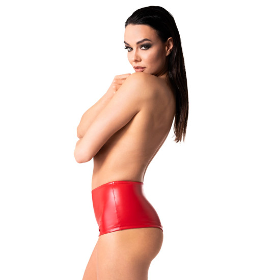 Шорти, червоні Noir Handmade F356 Red Powerwetlook Shorts, XL