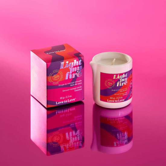 Масажна свічка з ароматом кокоса Love To Love Light My Fire Coconut, 65 ml