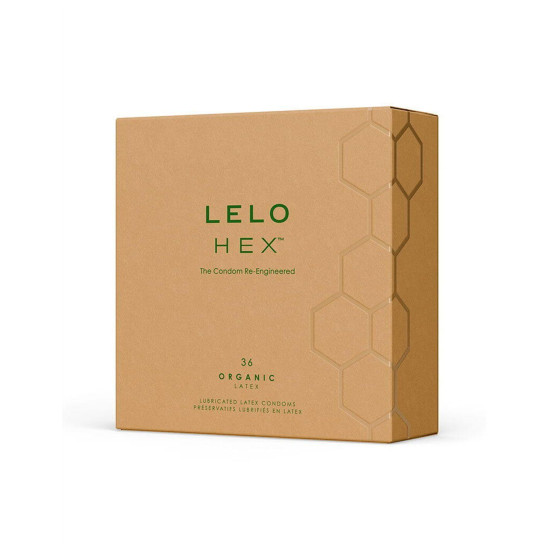 Тонкие и суперпрочные презервативы, 36 шт Lelo Hex Condoms Organic 36 Pack