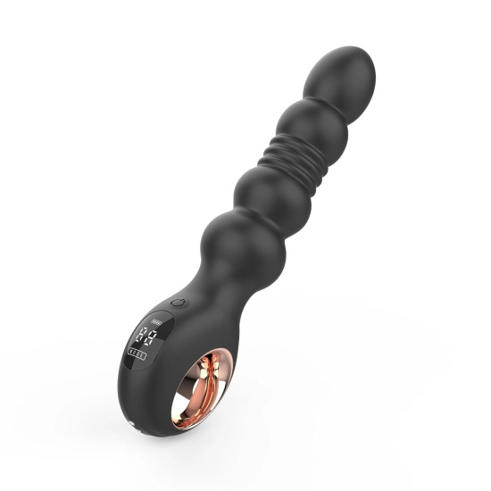 Анальний вібратор з пульсацією, 2 мотори Loviss Thor Thrusting Anal Plug