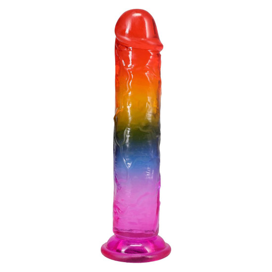 Дилдо, длина 19.1 см, радужный Doc Johnson Crystal Jellies - 7.5 Inch Dong - Rainbow