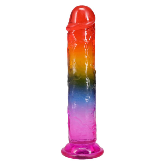 Дилдо, длина 19.1 см, радужный Doc Johnson Crystal Jellies - 7.5 Inch Dong - Rainbow