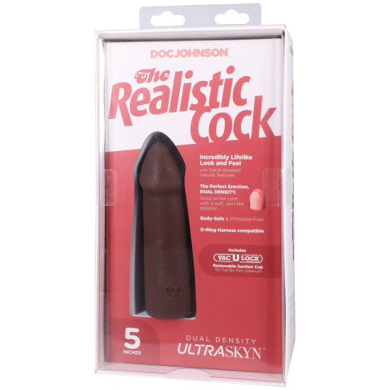 Фалоімітатор, довжина 12.7 см Doc Johnson The Realistic Cock ULTRASKYN - 5 Inch Chocolate