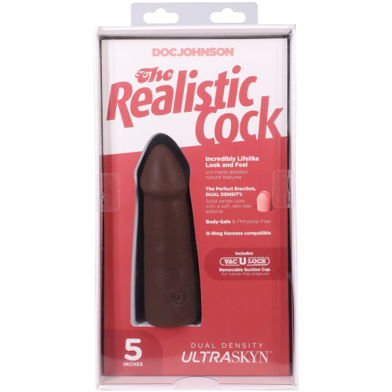 Фалоімітатор, довжина 12.7 см Doc Johnson The Realistic Cock ULTRASKYN - 5 Inch Chocolate