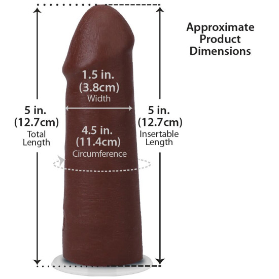 Фалоімітатор, довжина 12.7 см Doc Johnson The Realistic Cock ULTRASKYN - 5 Inch Chocolate