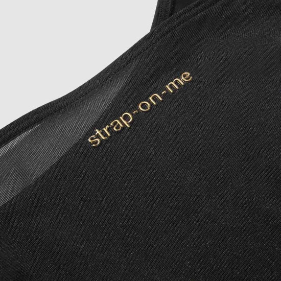 Боді з фіксацією ділдо, чорне Strap-On-Me Harness Body Signature, розмір XL