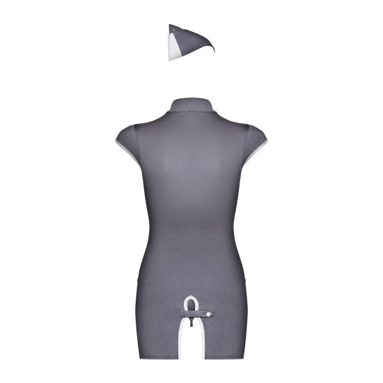 Еротичний костюм стюардеси Obsessive Stewardess 3 pcs costume grey S/M (пом'ята упаковка!!!)