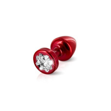 Анальна пробка червоного кольору з 4 кристалами Swarovski у вигляді листка конюшини, діаметр 30 мм Diogol Anni R Clover Red