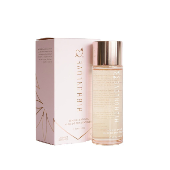 Премиальное масло для ванн с маслом семян конопли HighOnLove Bath Oil Lavender Honeybee, 100 ml