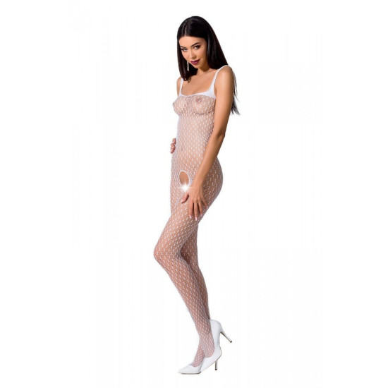 Бодистокинг-комбинезон на бретелях, белый Passion BS071 White