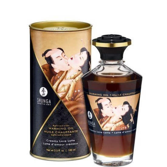 Съедобное массажное масло со вкусом сливочного латте Shunga Aphrodisiac Warming Oil Creamy Love Latte, 100 ml