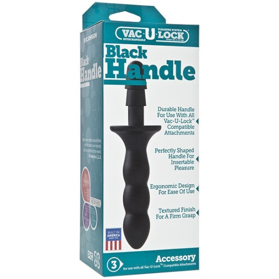 Держатель-рукоять с креплением Vac-U-Lock для игрушек Doc Johnson Black Handle