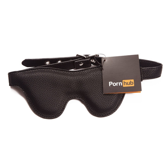 Маска на очі, чорна, екошкіра, дуже комфортна Pornhub Faux Leather Mask
