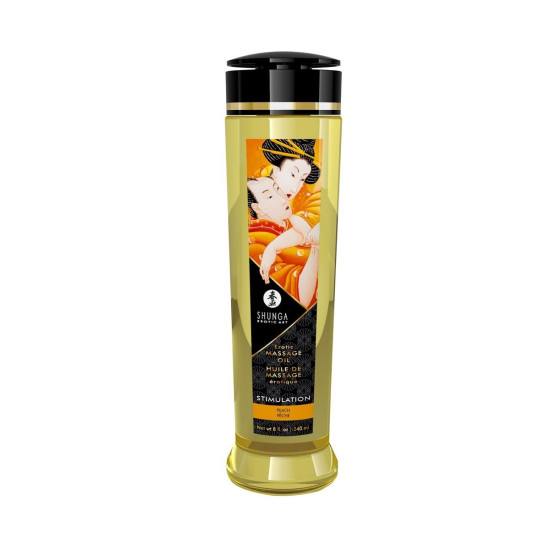 Натуральное увлажняющее массажное масло с персиковым ароматом Shunga Stimulation Peach, 240 ml