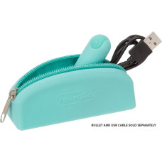 Сумка для зберігання секс-іграшок, бірюзова PowerBullet Silicone Zippered Bag Teal