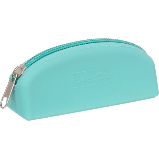 Сумка для хранения секс-игрушек, бирюзовая PowerBullet Silicone Zippered Bag Teal