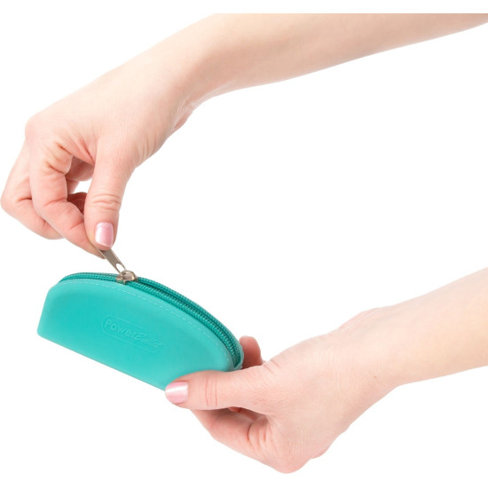 Сумка для хранения секс-игрушек, бирюзовая PowerBullet Silicone Zippered Bag Teal