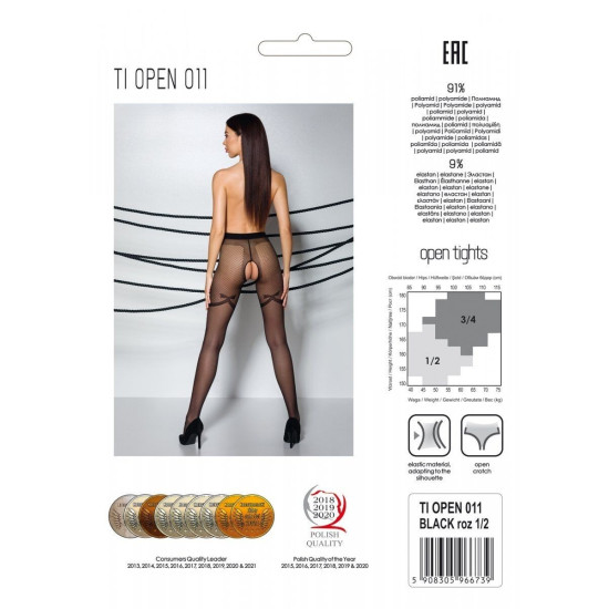 Колготки с открытым доступом и контрастными шортиками, 20 den Passion Tiopen 011 Black, 3/4