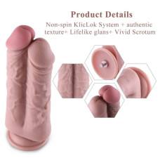 Подвійний фалоімітатор для секс-машин, довжина 21,6 см Hismith 8.5» Two Cocks One Hole Silicone Dildo
