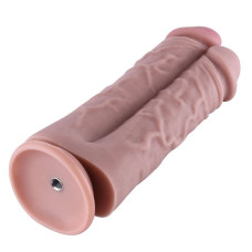 Подвійний фалоімітатор для секс-машин, довжина 21,6 см Hismith 8.5» Two Cocks One Hole Silicone Dildo