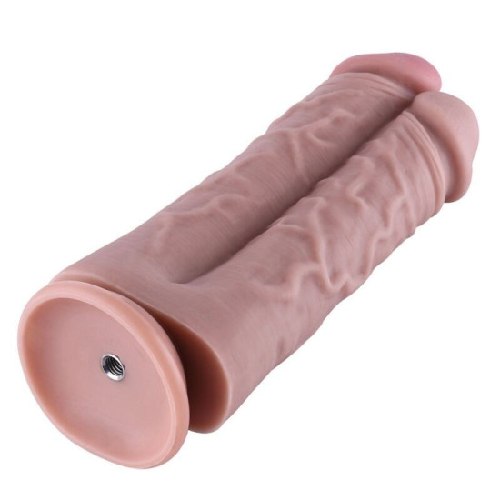 Подвійний фалоімітатор для секс-машин, довжина 21,6 см Hismith 8.5» Two Cocks One Hole Silicone Dildo